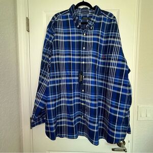 New, POLO Ralph Lauren Plaid Print Button Front Long Sleeve Classic Fit Shirt